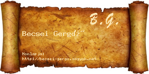 Becsei Gergő névjegykártya